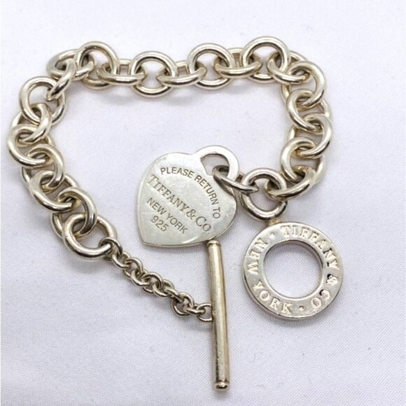 Tiffany & Co Return To Tiffany & Co 7.5"Toggle  Heart Bracelet READ!!! - Picture 1 of 9